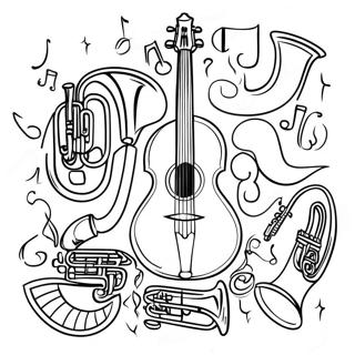 Musical Instruments Coloring Page 18434-4022