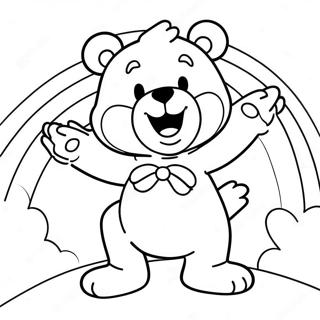 Happy Care Bear Holding A Rainbow Coloring Page 18529-4055