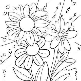 Colorful Summer Flowers Coloring Page 18621-4067