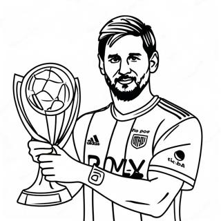Lionel Messi With A Trophy Coloring Page 18718 4091