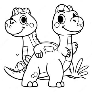 Lovely Cartoon Dinosaurs Coloring Page 18999-4158