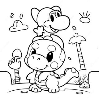 Yoshi And Friends Adventure Coloring Page 19168 4191