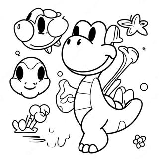 Yoshi And Friends Adventure Coloring Page 19168 4192
