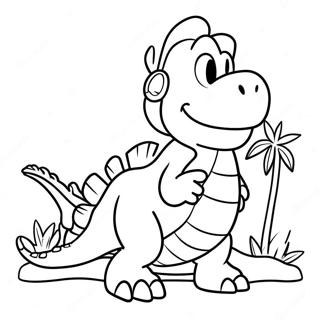 Yoshi Riding A Dinosaur Coloring Page 19169-4193