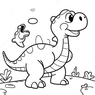 Yoshi Riding A Dinosaur Coloring Page 19169-4195