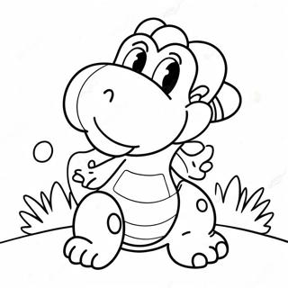 Happy Yoshi With A Smile Coloring Page 19170-4197