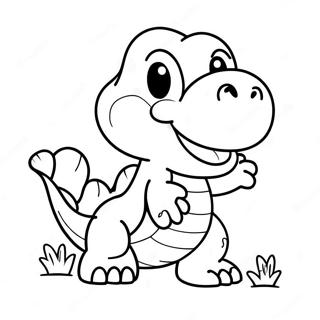 Happy Yoshi With A Smile Coloring Page 19170-4199