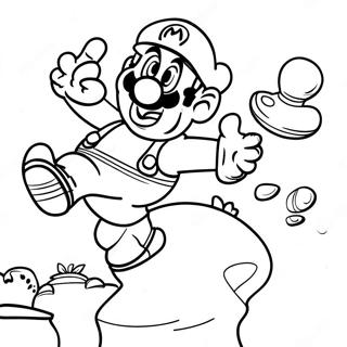 Mario Jumping Over Goombas Coloring Page 192-803