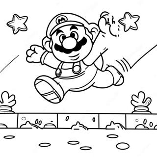 Mario Jumping Over Goombas Coloring Page 192-804