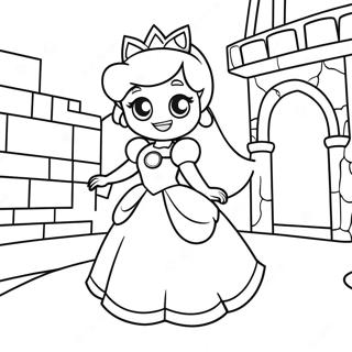 Princess Peach In A Castle Coloring Page 193-1089