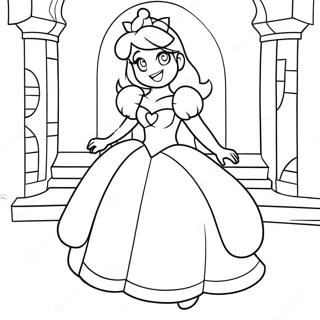 Princess Peach In A Castle Coloring Page 193-1090