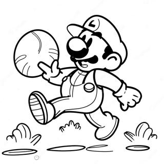Luigi Running With A Mushroom Coloring Page 194-1157