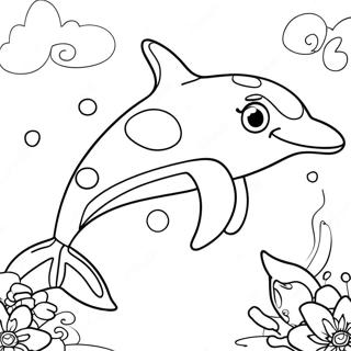 Lisa Frank Colorful Dolphin Coloring Page 19822-4326