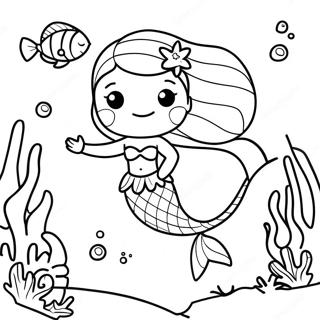 Adventurous Mermaid Exploring A Coral Reef Coloring Page 1997 869