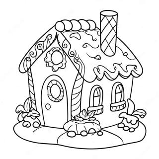 Colorful Gingerbread House Coloring Page 20005-4362