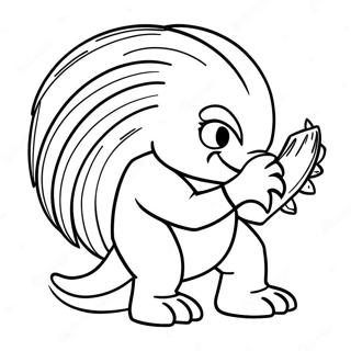 Knuckles The Echidna In Action Coloring Page 20093-4382