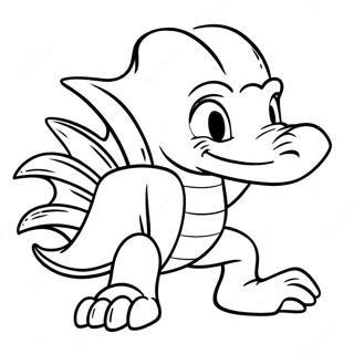 Knuckles The Echidna In Action Coloring Page 20093-4384