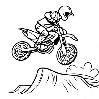 Dirt Bike Rider Jumping Over Ramp Coloring Page 20176-4402