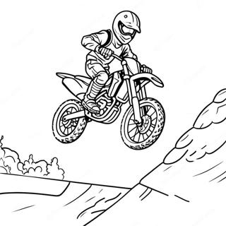 Dirt Bike Rider Jumping Over Ramp Coloring Page 20176-4403