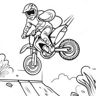 Dirt Bike Rider Jumping Over Ramp Coloring Page 20176-4404