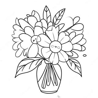 Beautiful Flower Bouquet For Mother S Day Coloring Page 20539-4485