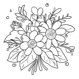 Beautiful Flower Bouquet For Mother S Day Coloring Page 20539-4486