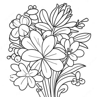 Beautiful Flower Bouquet For Mother S Day Coloring Page 20539-4487