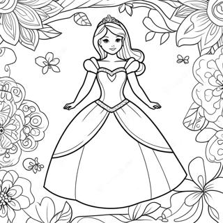 Sparkly Princess Dress Coloring Page 20738-4527