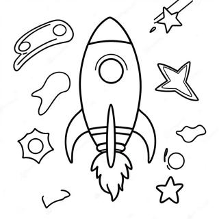 Colorful Rocket Launching Into Space Coloring Page 21193-4622