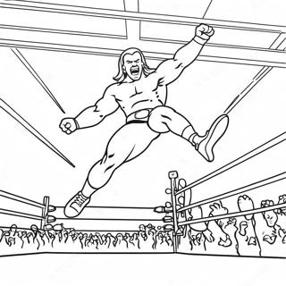 Wwe Wrestler Jumping On Opponent Coloring Page 21396-4663