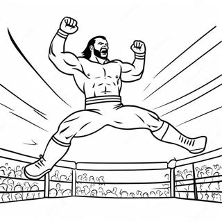 Wwe Wrestler Jumping On Opponent Coloring Page 21396-4664