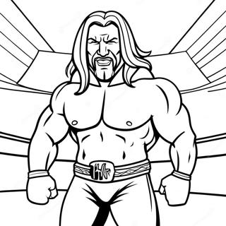 Triple H In The Ring Coloring Page 21399-4675