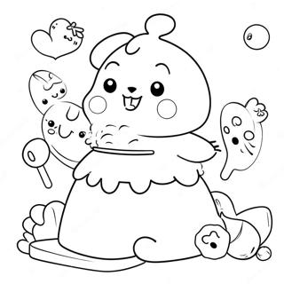 Pompompurin Playing With Friends Coloring Page 21691-4727