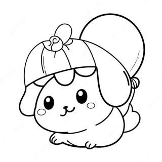 Pompompurin With A Balloon Coloring Page 21694-4738