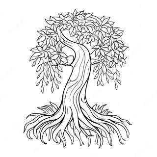 Fantasy Willow Tree Coloring Page 21780-4757