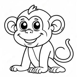 Happy Monkey Smiling Coloring Page 22146 4833