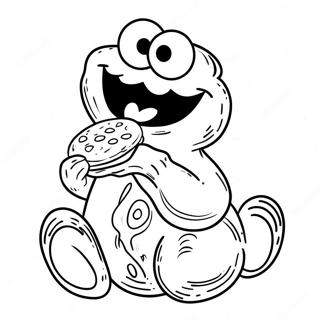 Cookie Monster Eating Cookies Coloring Page 22321 4871