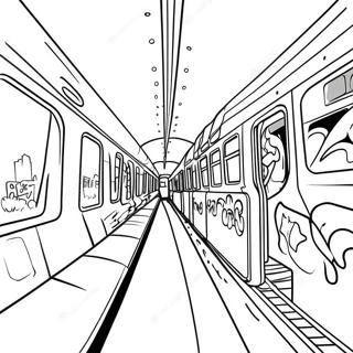 Graffiti Tagging On A Train Coloring Page 22401-4891