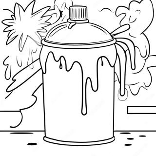 Graffiti Spray Can And Paint Drips Coloring Page 22403-4897