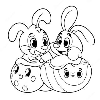 Cute Disney Characters With Easter Eggs Coloring Page 22666-4945