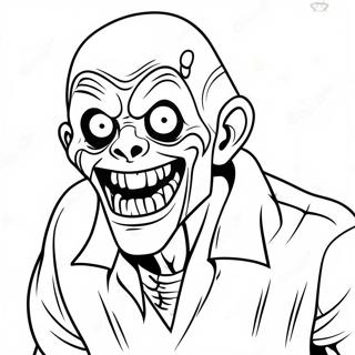 Scary Zombie With Sharp Teeth Coloring Page 22941 5007