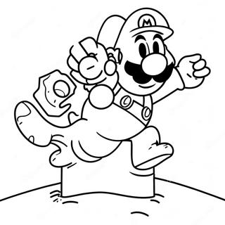 Super Mario Jumping Over Goomba Coloring Page 23134-5043