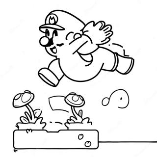 Super Mario Jumping Over Goomba Coloring Page 23134-5044