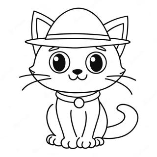 Pete The Cat In A Cool Hat Coloring Page 23230-5065