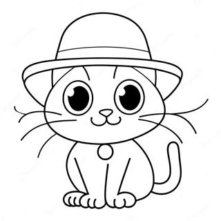Pete The Cat In A Cool Hat Coloring Page 23230-5067