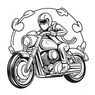 Cool Motorcycle In Action Coloring Page 23313-5081