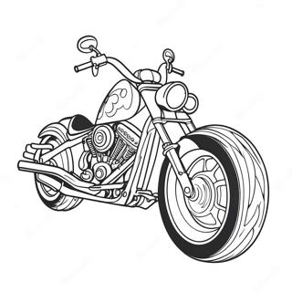 Chopper Motorcycle With Flames Coloring Page 23315-5092