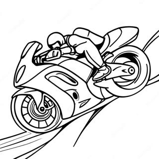 Sport Bike Racing Down The Track Coloring Page 23316-5095