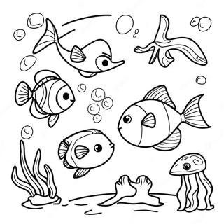 Adventurous Ocean Life Coloring Page 23495-5136