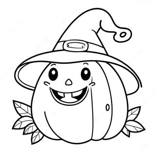 Funny Pumpkin With Hat Coloring Page 23701 5174